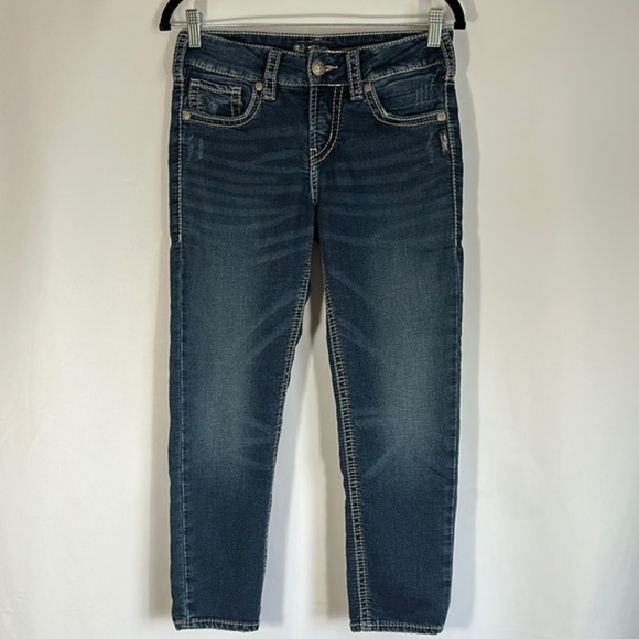 Silver Jeans Co. Suki Mid Capri Cropped Denim - Picture 1 of 14